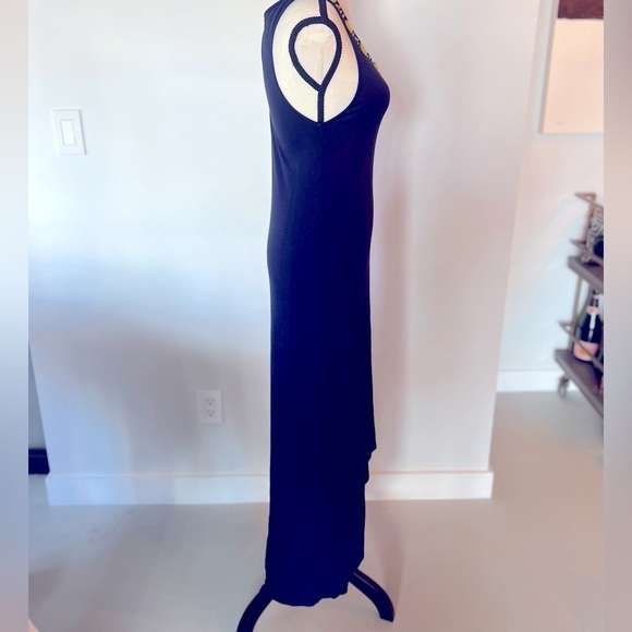 Navy Kensie Dress with Yellow Beading - Picture 3 of 9